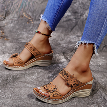 Load image into Gallery viewer, Women Casual Shoes Vintage Flower Fish Mouth Sandals