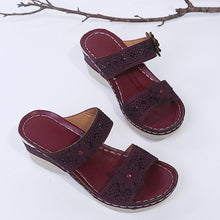 Load image into Gallery viewer, Women Casual Shoes Vintage Flower Fish Mouth Sandals