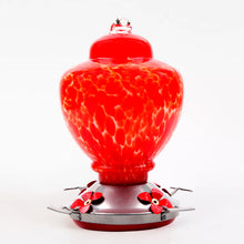 Load image into Gallery viewer, Hand Blown Glass Hummingbird Feeder - 38 Ounces